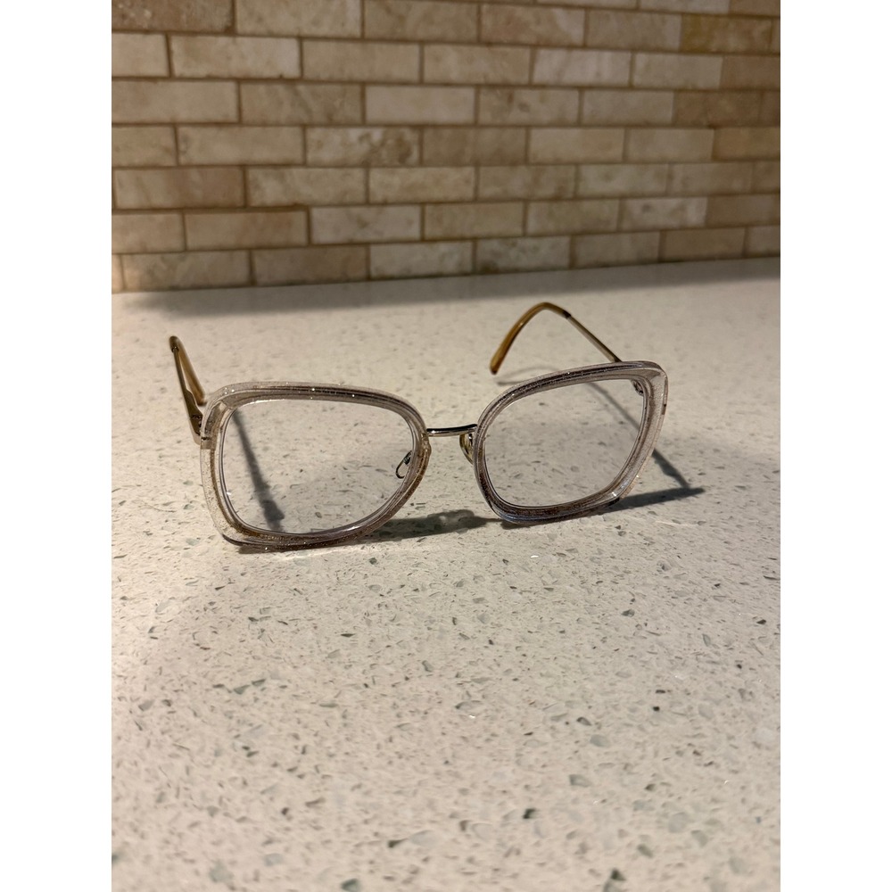 Vintage Clear Glitter Glasses Frames Square Oversized Retro Eyeglasses Women